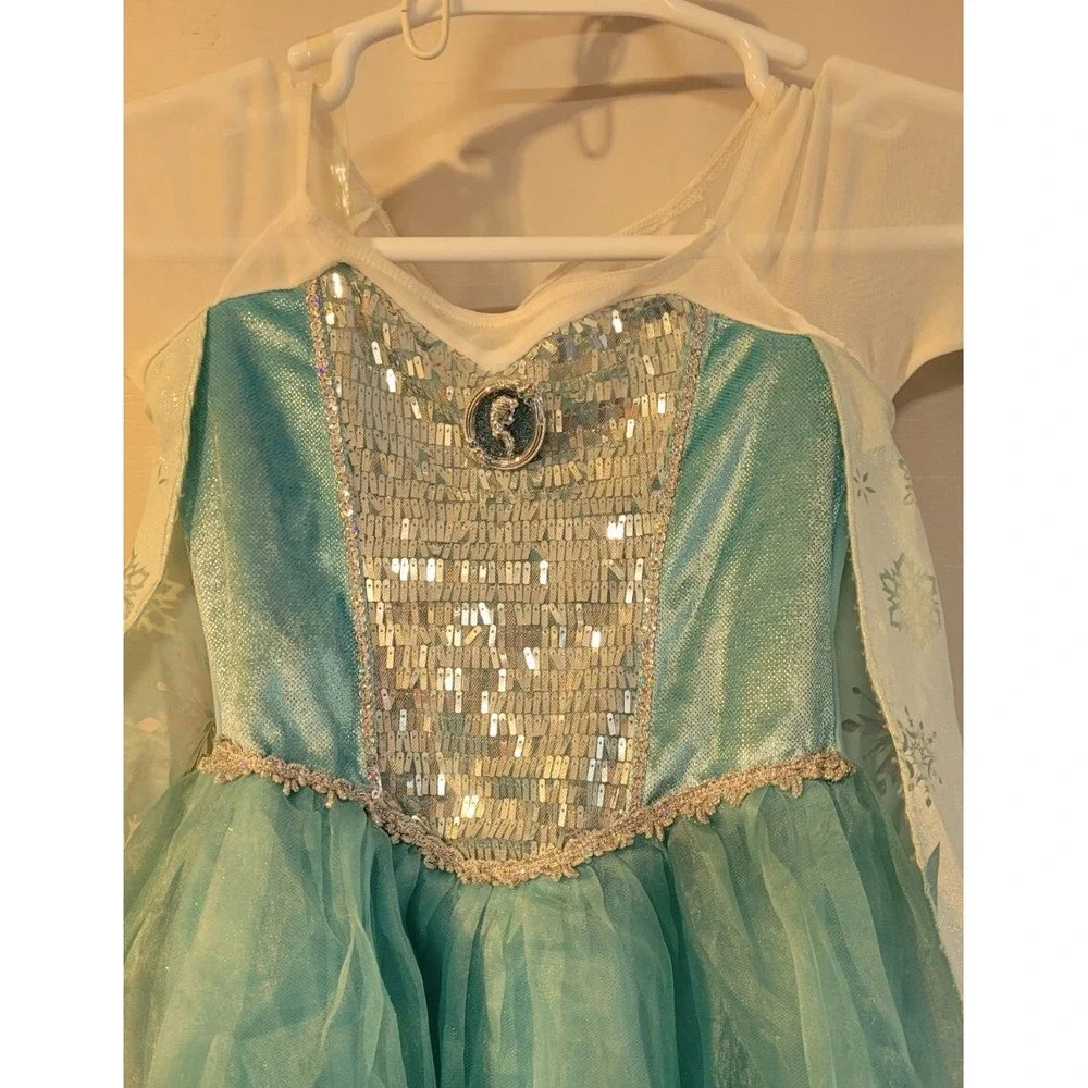 Disney Store Frozen Elsa Dress Costume Snow Queen Girls Kids Size 9/10